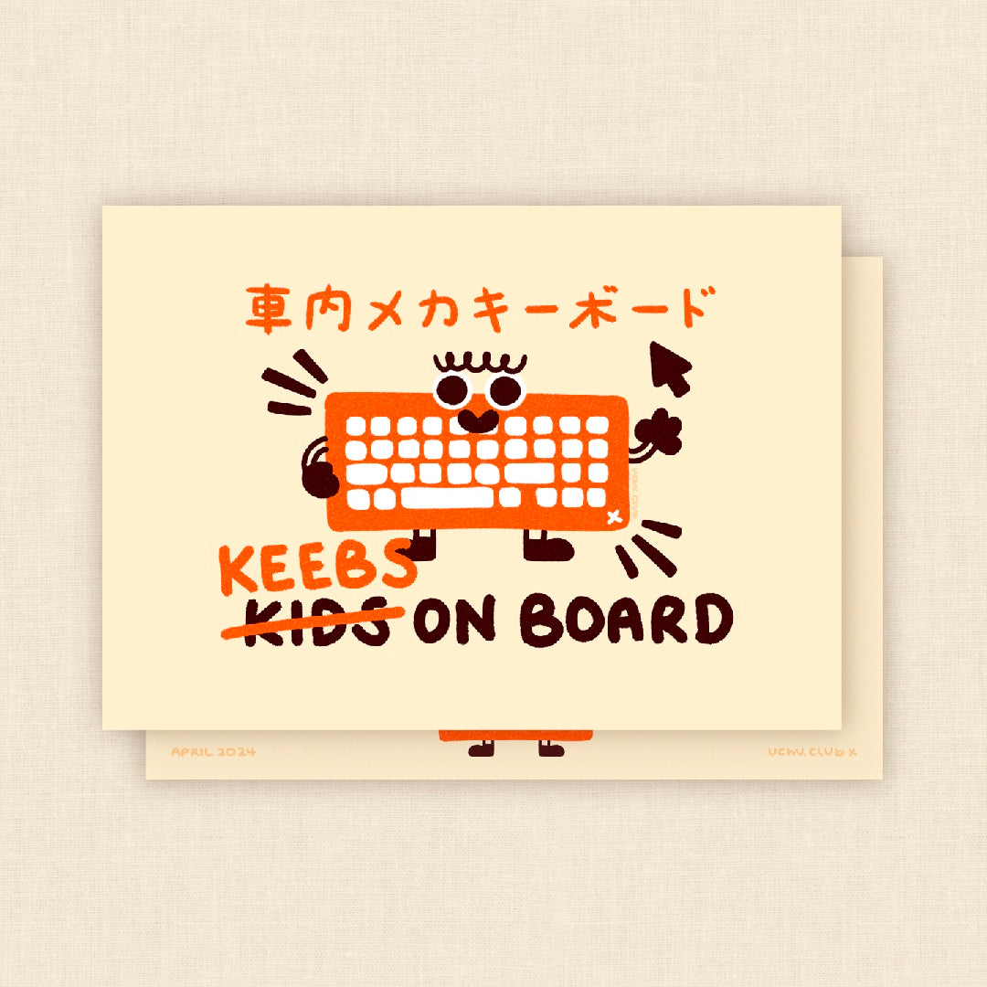 Keebs On Board 4x6 Postcard Print