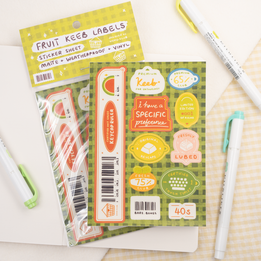 Fruit Keeb Labels Sticker Sheet