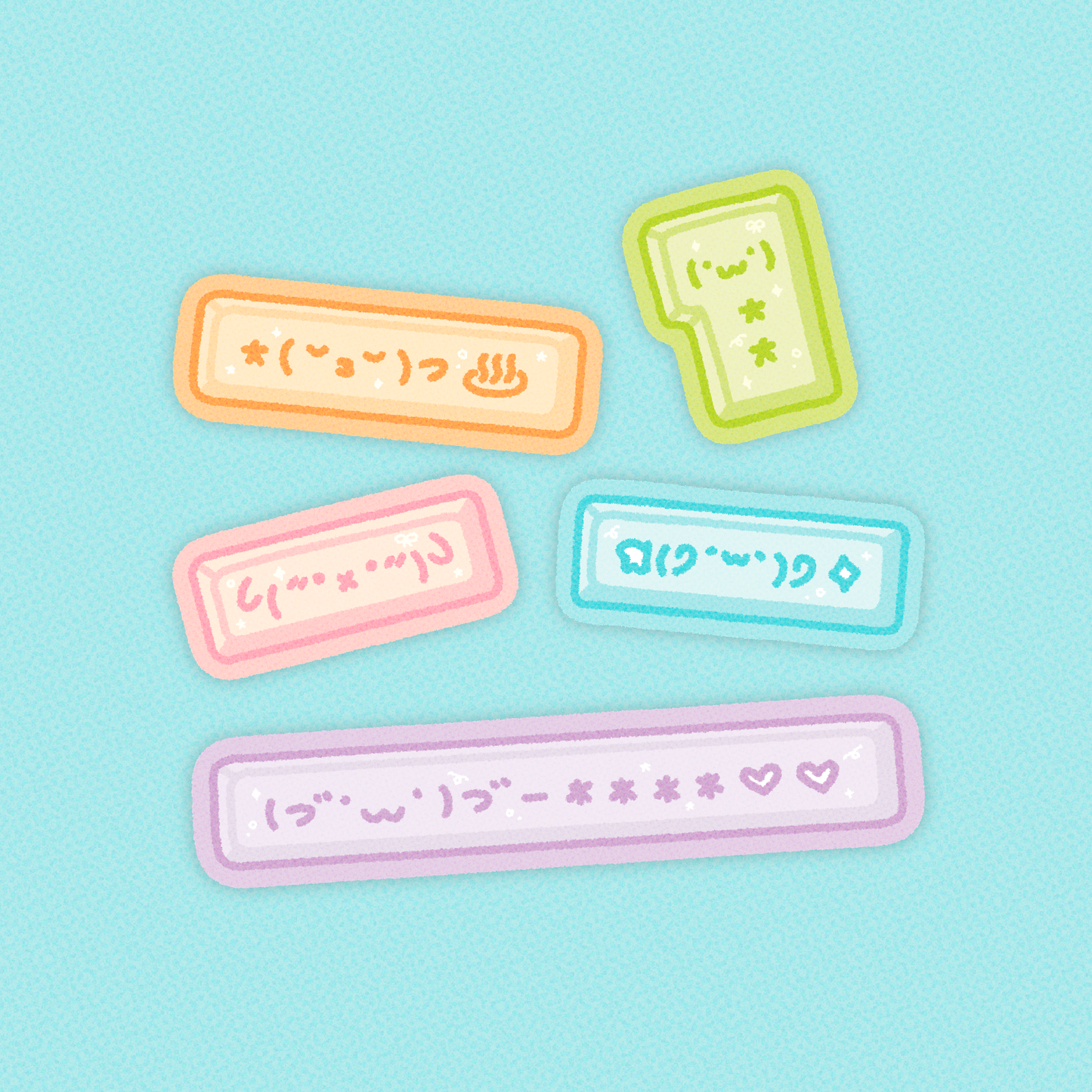 Kaomoji Keycaps Stickers